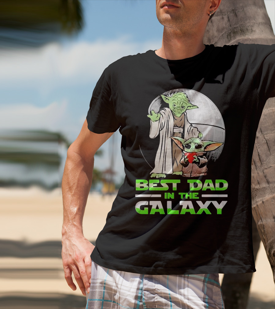 Best Dad In The Galaxy With Yoda And Baby Yoda T-Shirt
