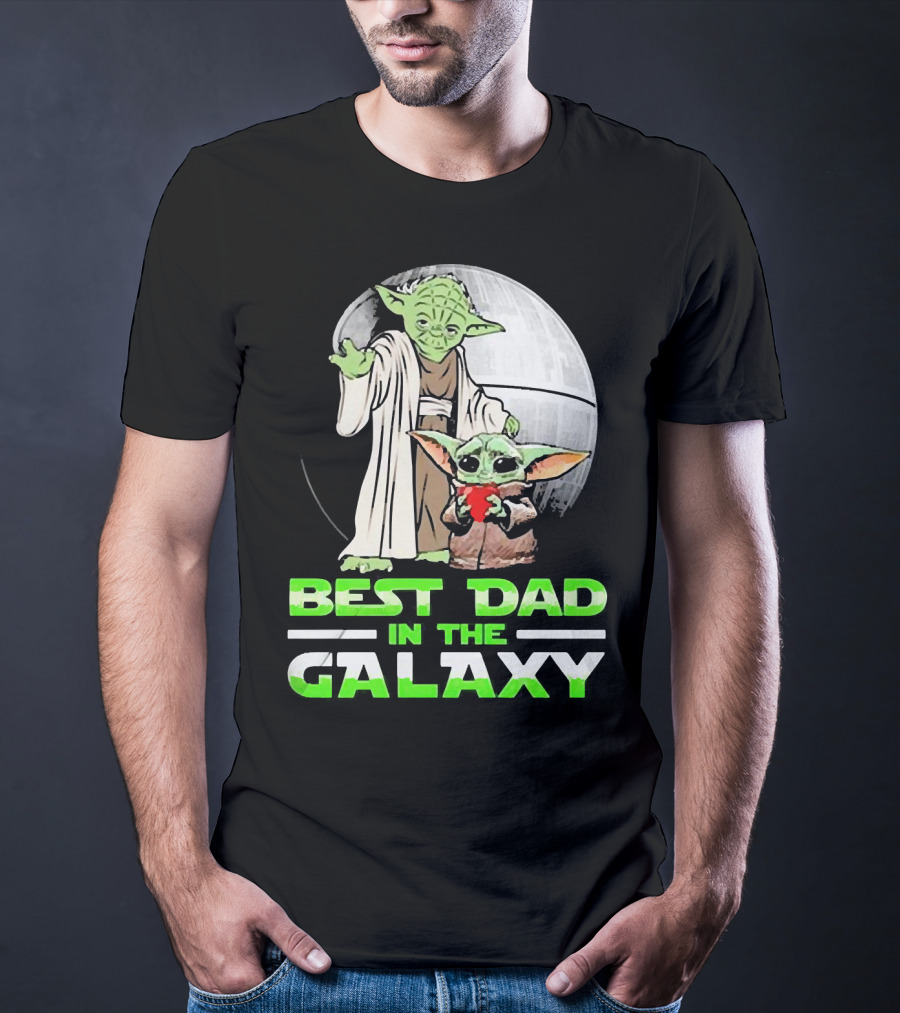 Best Dad In The Galaxy With Yoda And Baby Yoda T-Shirt