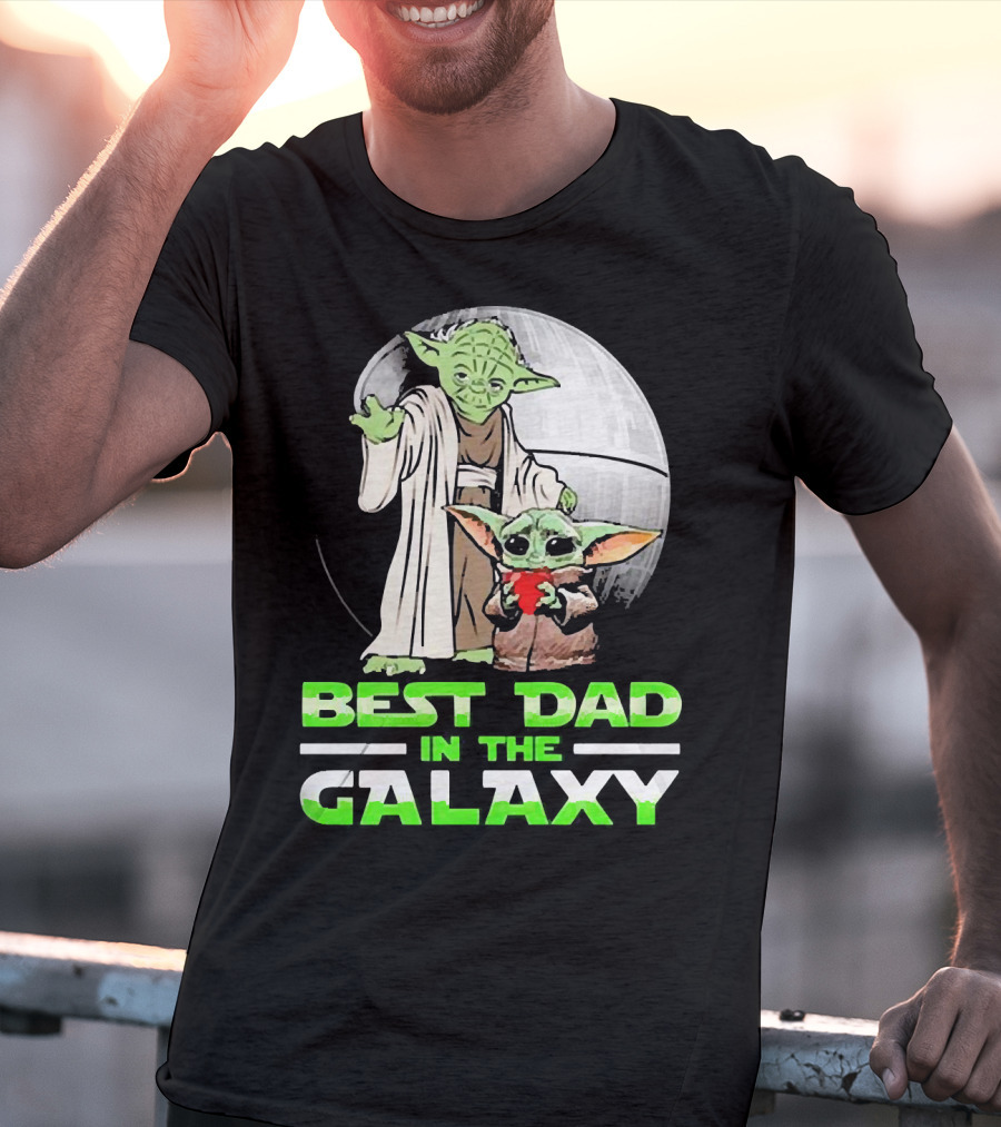 Best Dad In The Galaxy With Yoda And Baby Yoda T-Shirt
