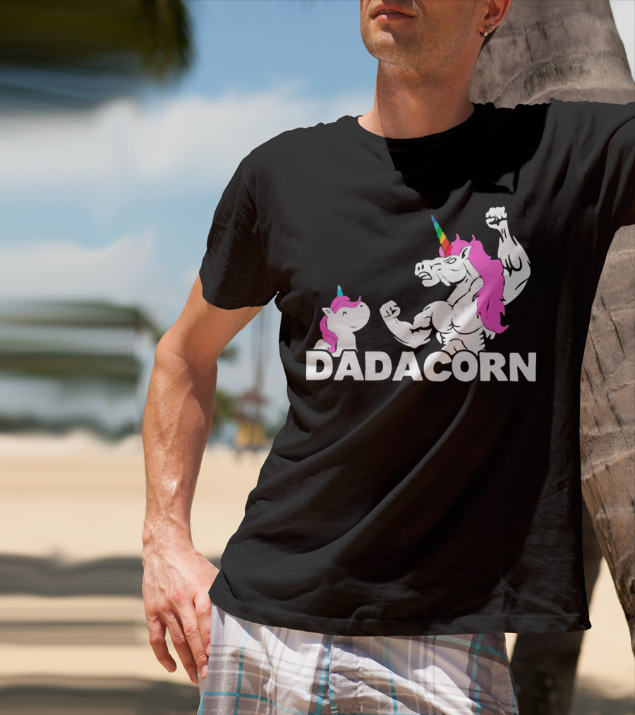 Dadacorn Unicorn Dad Muscular Fantasy T-Shirt