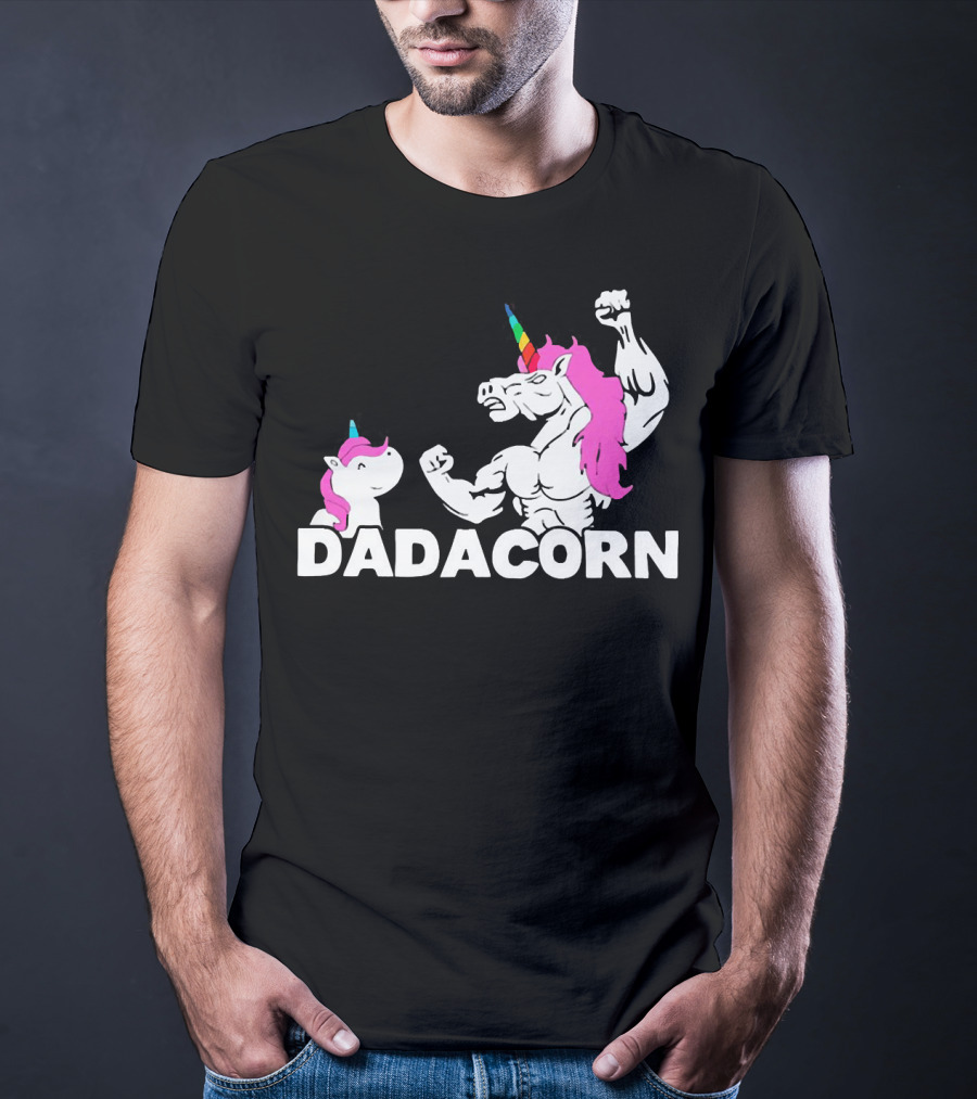 Dadacorn Unicorn Dad Muscular Fantasy T-Shirt