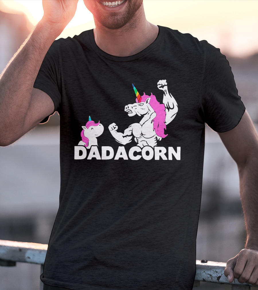 Dadacorn Unicorn Dad Muscular Fantasy T-Shirt