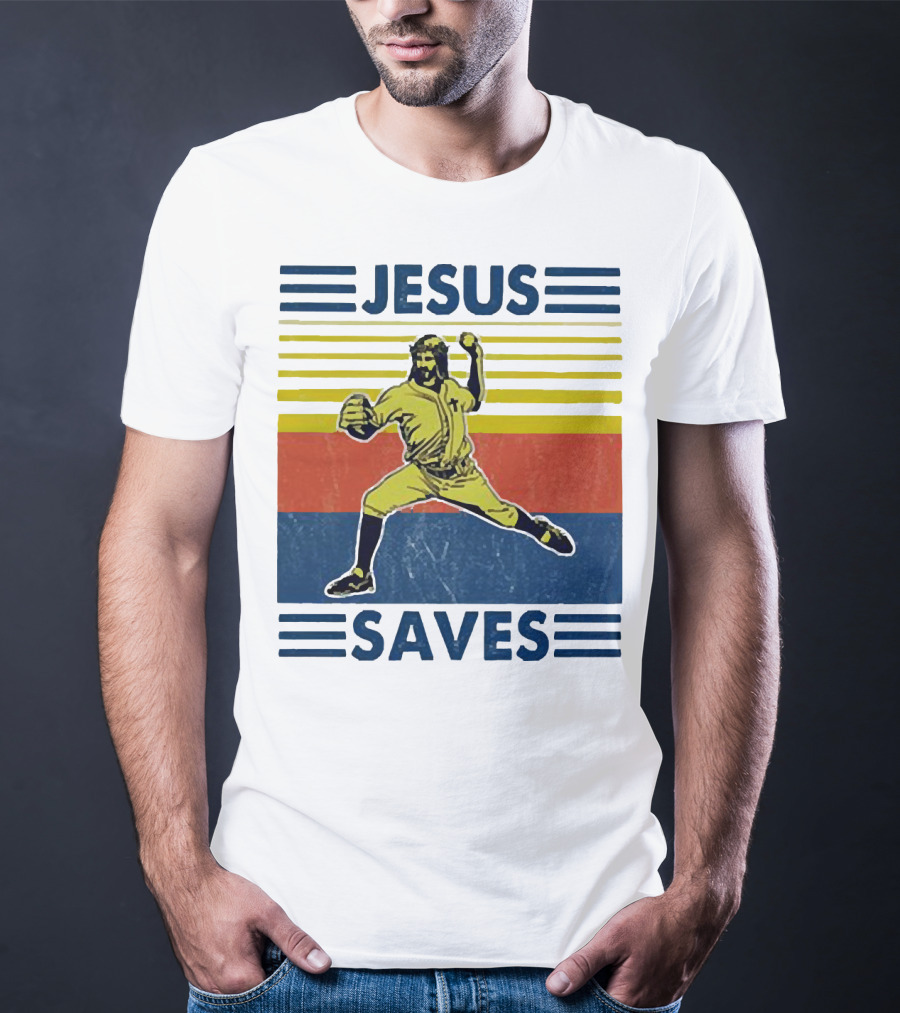 Jesus Saves Baseball Pitcher T-Shirt