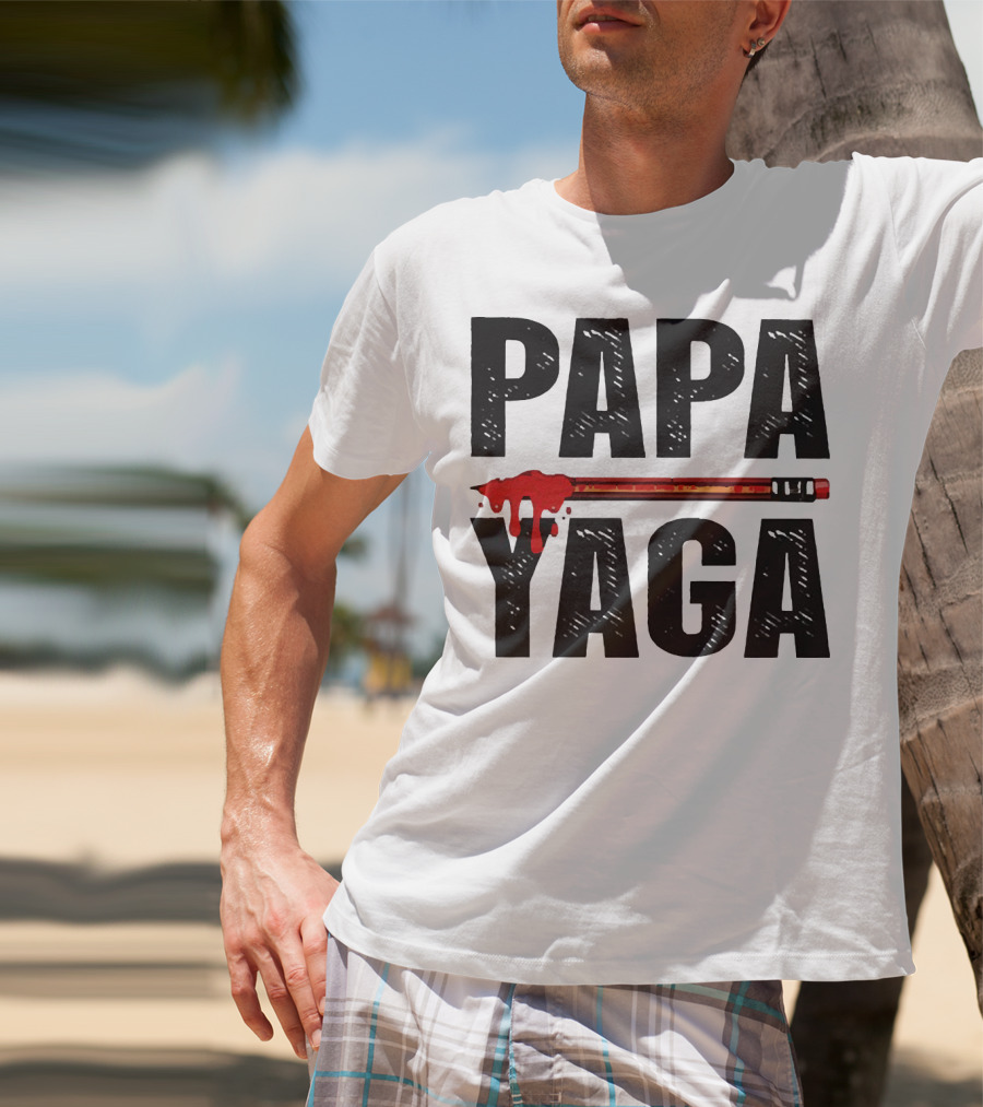 Pencil Papa Yaga Blood Dripping Text T-Shirt