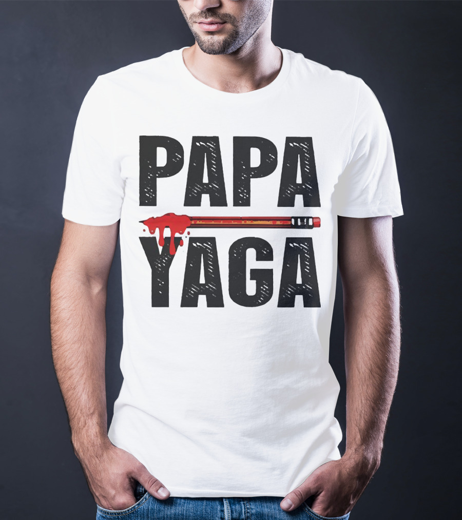 Pencil Papa Yaga Blood Dripping Text T-Shirt
