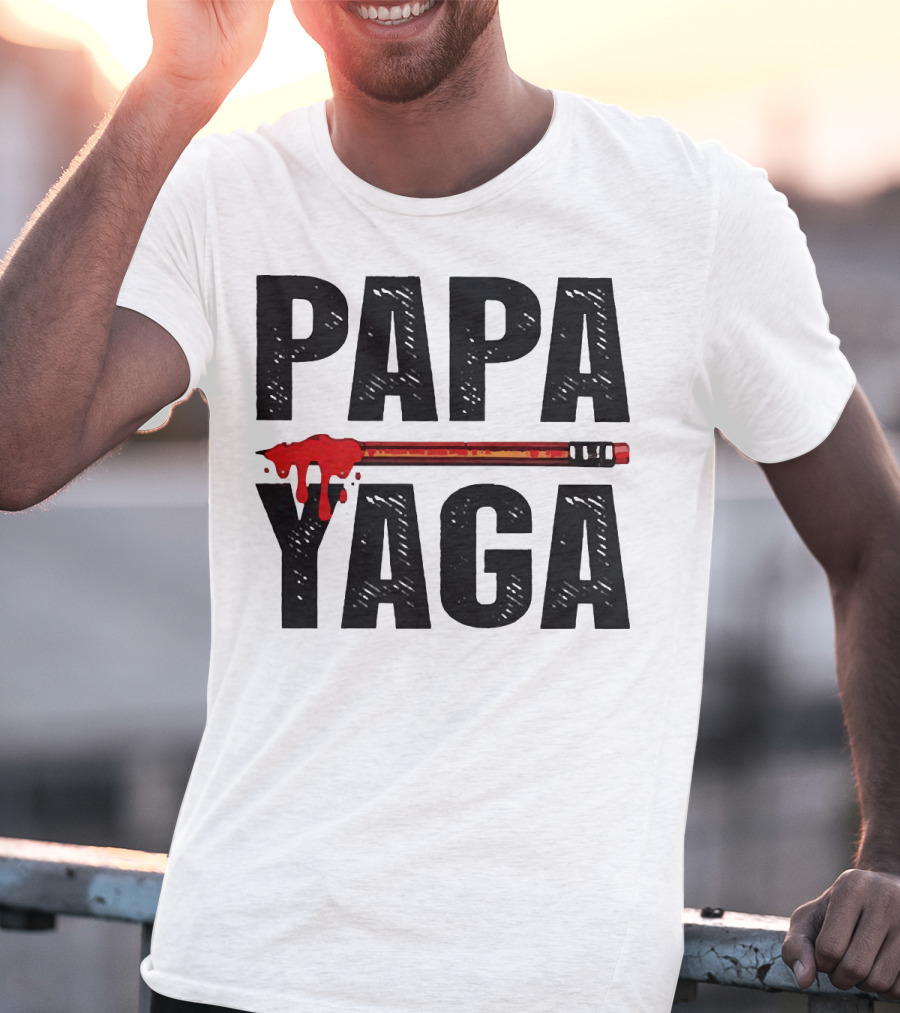 Pencil Papa Yaga Blood Dripping Text T-Shirt
