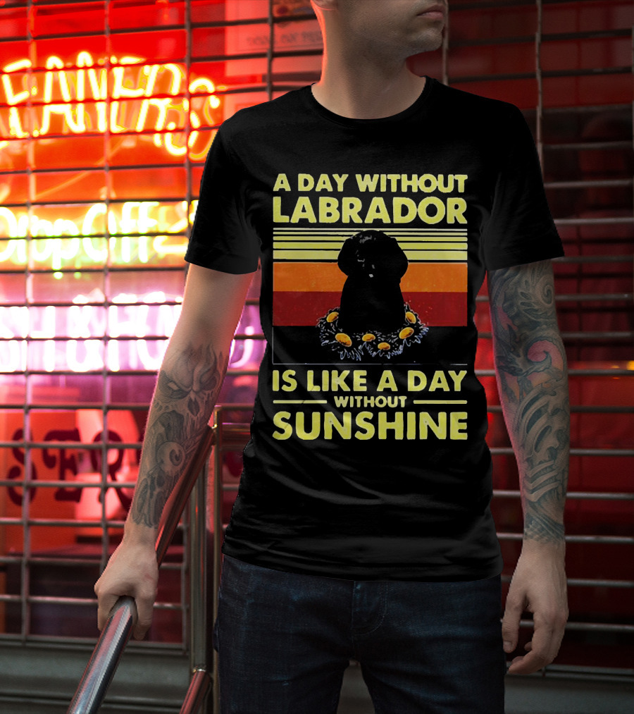A Day Without Labrador Is Like A Day Without Sunshine Retro Sunset T-Shirt