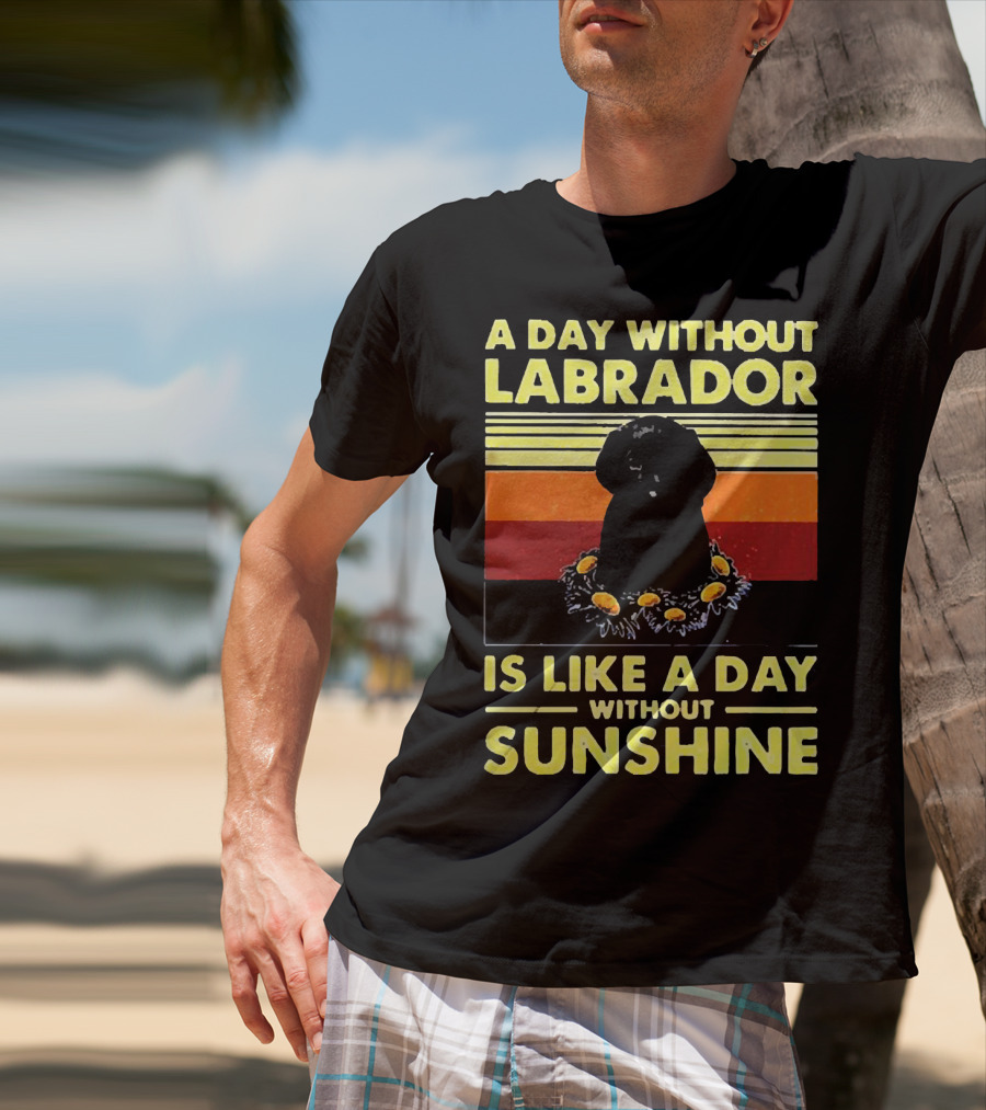 A Day Without Labrador Is Like A Day Without Sunshine Retro Sunset T-Shirt