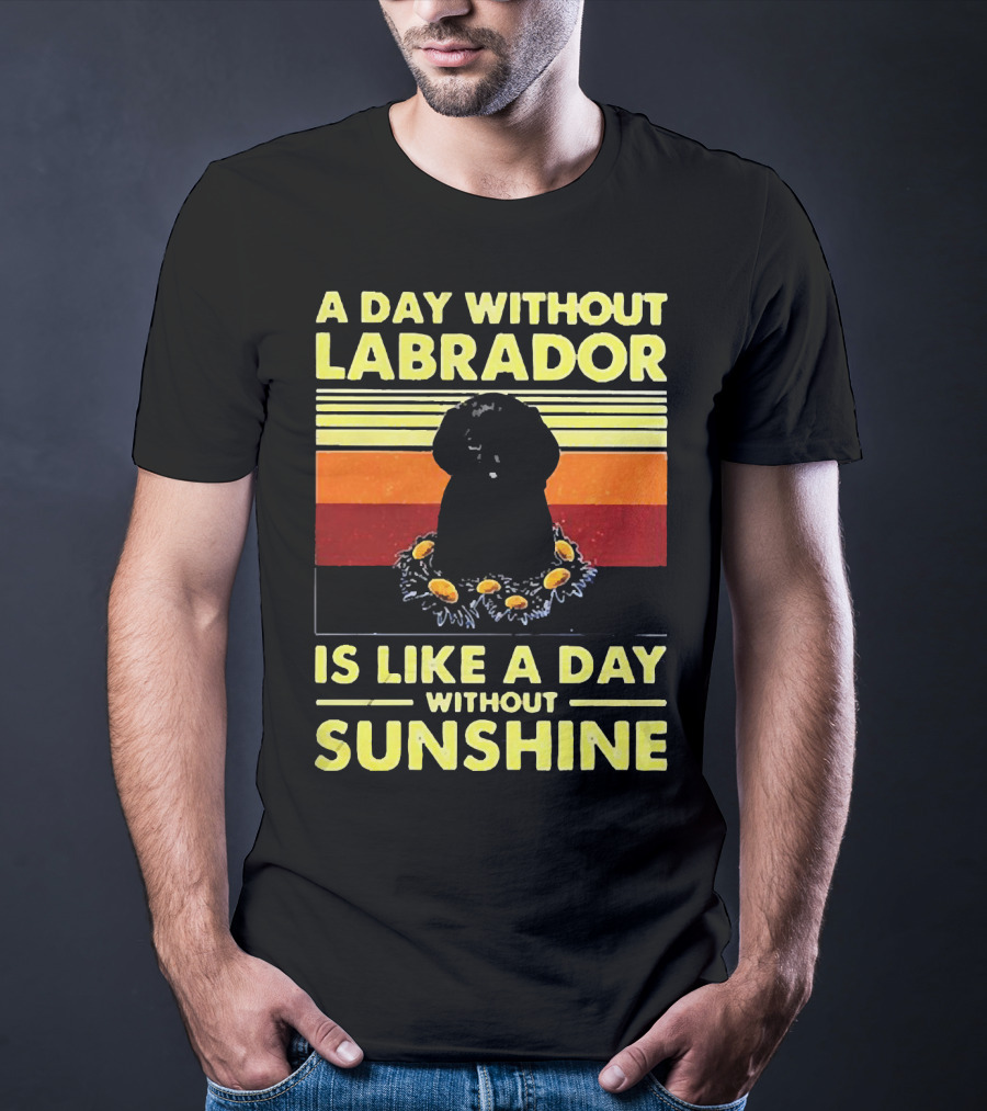 A Day Without Labrador Is Like A Day Without Sunshine Retro Sunset T-Shirt