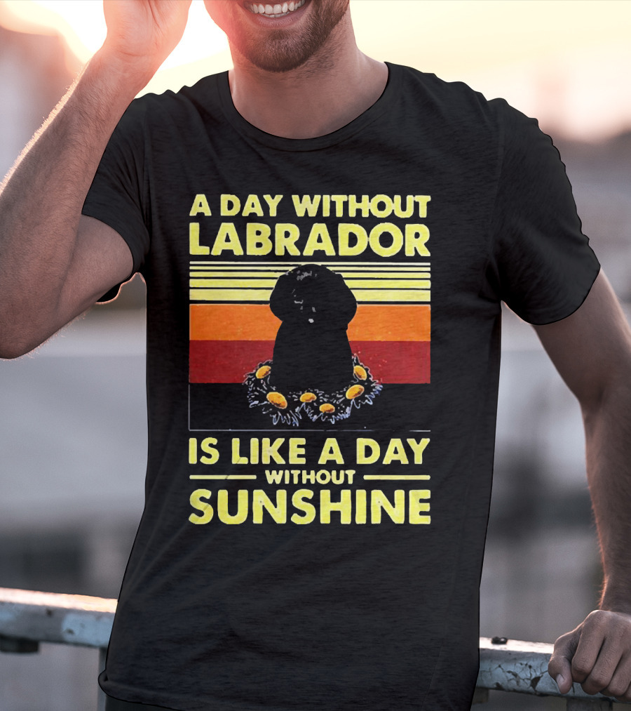 A Day Without Labrador Is Like A Day Without Sunshine Retro Sunset T-Shirt