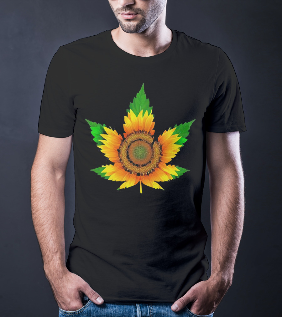 Weed Leaf Sunflower Beautiful T-Shirt