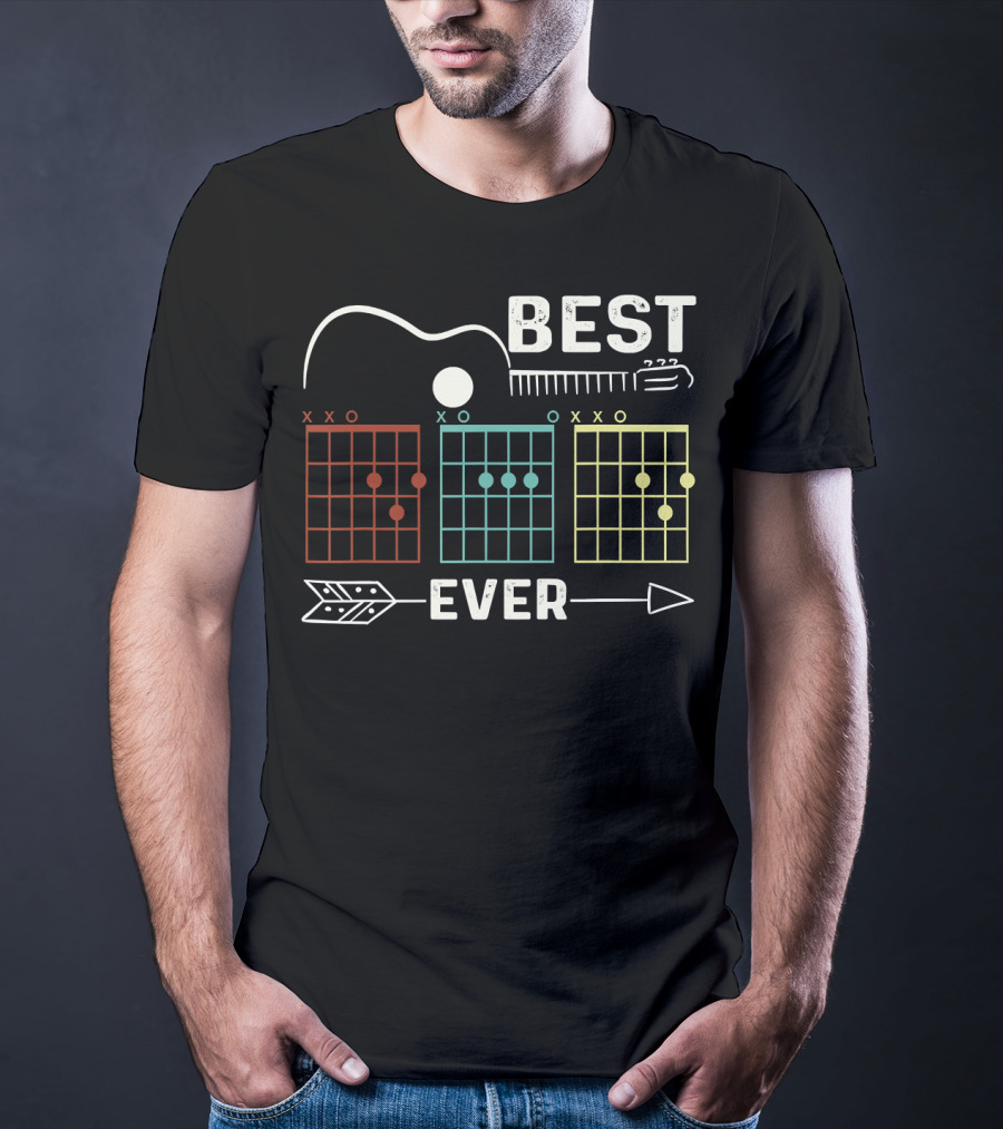 Best Dad Ever Guitar Chords Rock Music Player T-Shirt