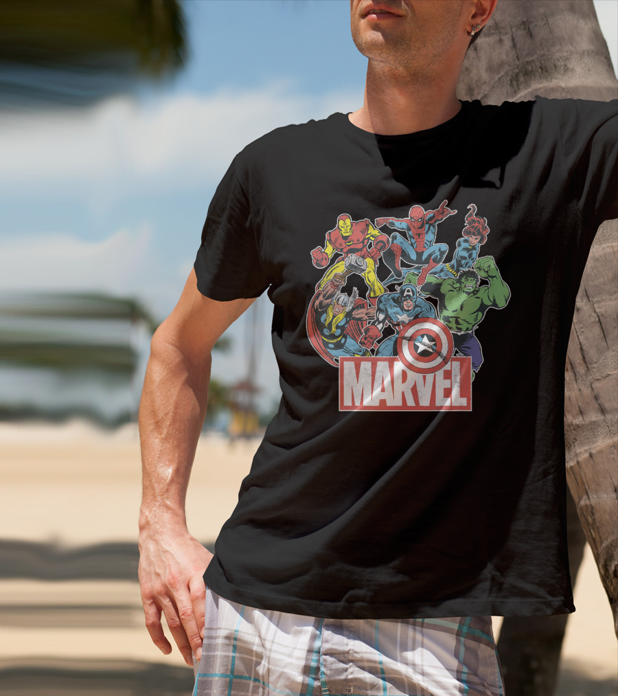 Marvel Avengers Retro Comic Team Icons T-Shirt