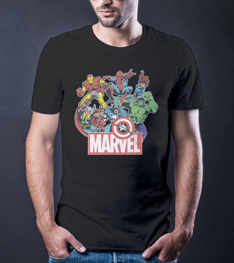 Marvel Avengers Retro Comic Team Icons T-Shirt
