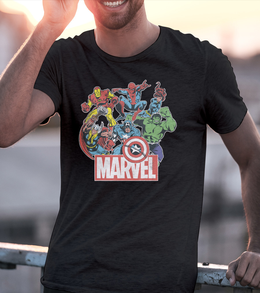 Marvel Avengers Retro Comic Team Icons T-Shirt