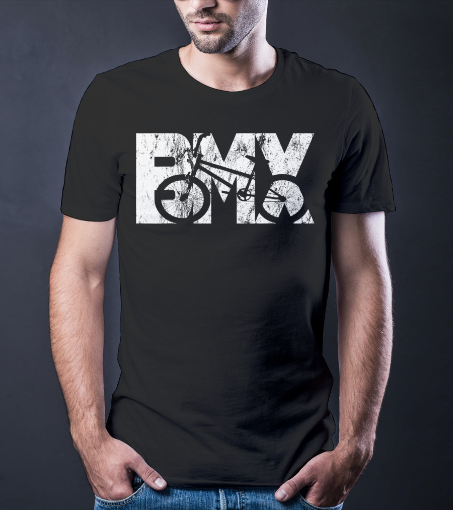 Cool Vintage BMX Bike Racing Fan Text With Bicycle T-Shirt