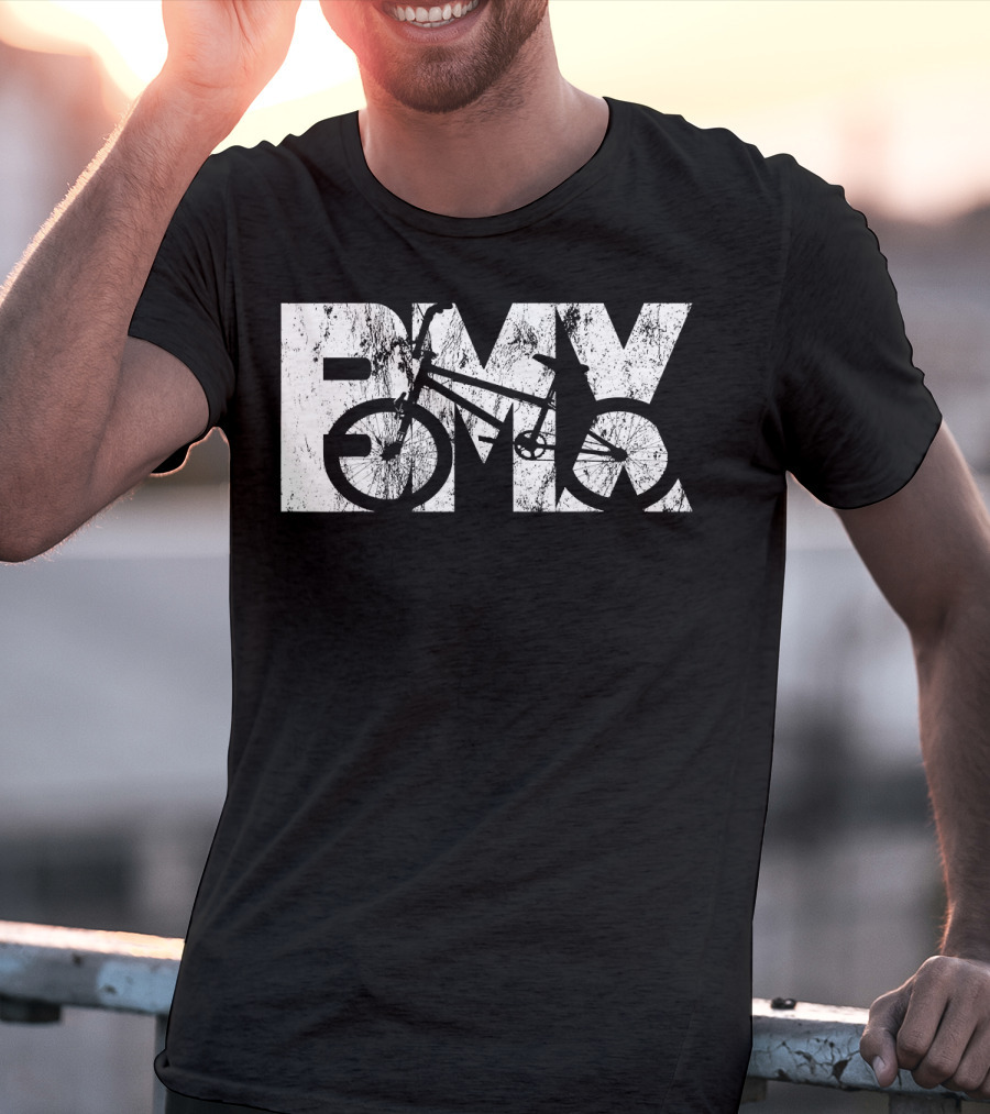Cool Vintage BMX Bike Racing Fan Text With Bicycle T-Shirt