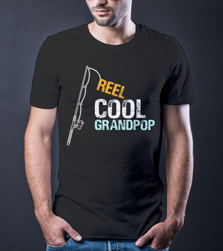 Mens Reel Cool Grandpop From Granddaughter Grandson Fishing Rod T-Shirt