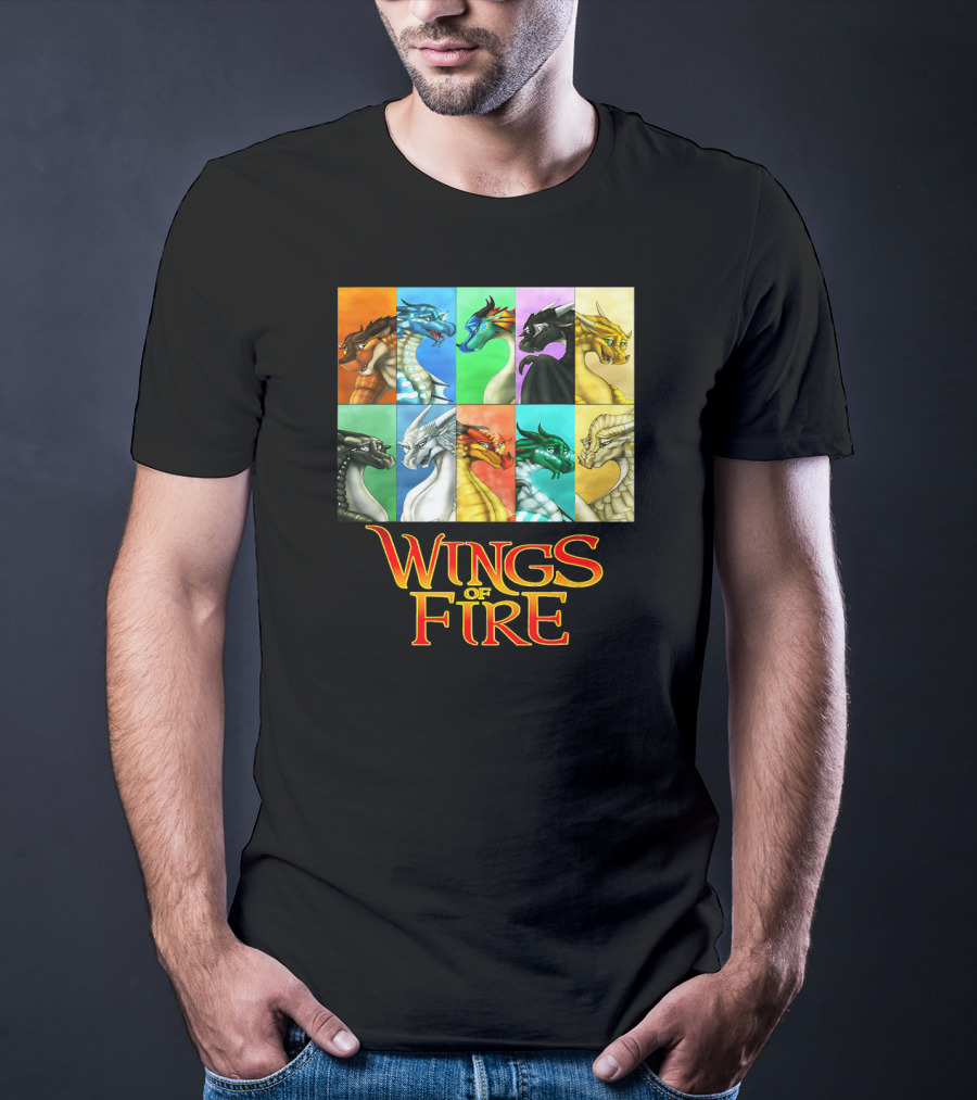 Wings Of Fire Nine Dragonets Colorful Panel T-Shirt