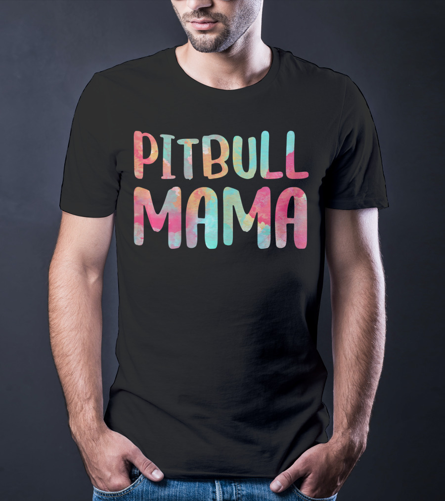 Prideful Colorful Pitbull Mama T-Shirt