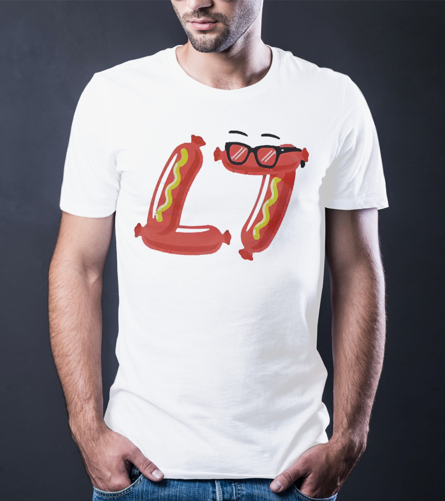 Baseballism Sausage L7 Sunglasses Hotdog T-Shirt
