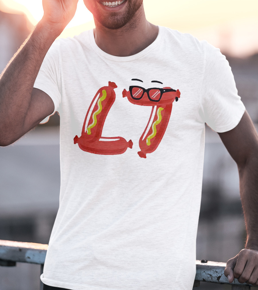 Baseballism Sausage L7 Sunglasses Hotdog T-Shirt