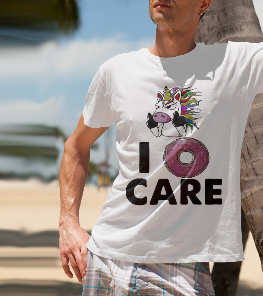Unicorn Donut I Care Magic Rainbow Attitude T-Shirt