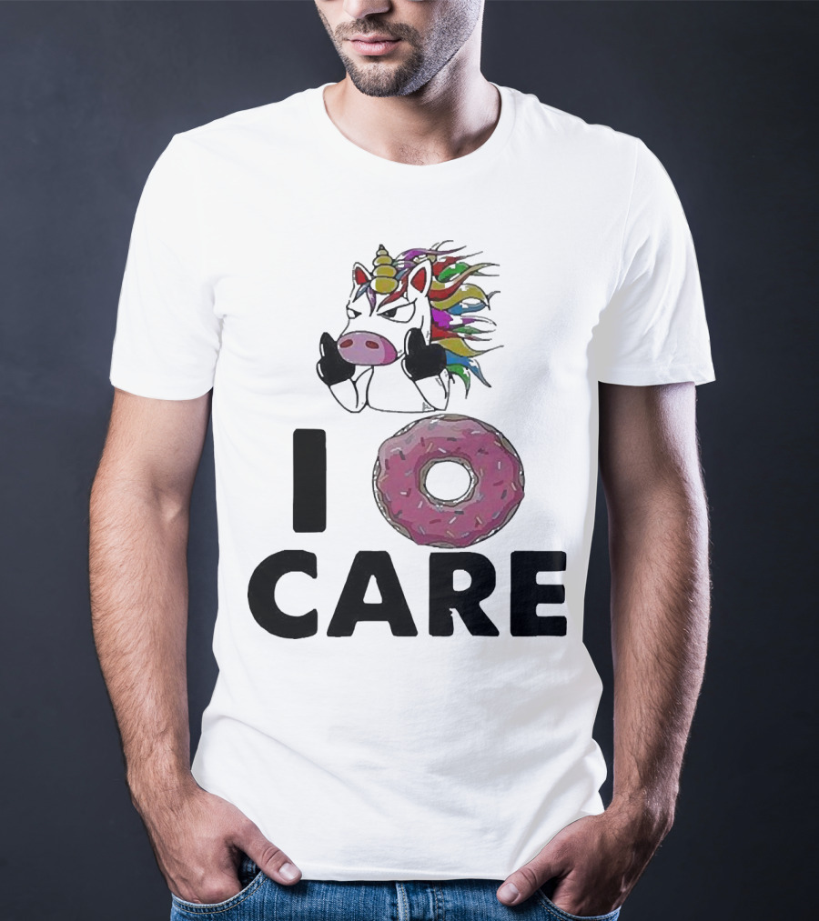 Unicorn Donut I Care Magic Rainbow Attitude T-Shirt
