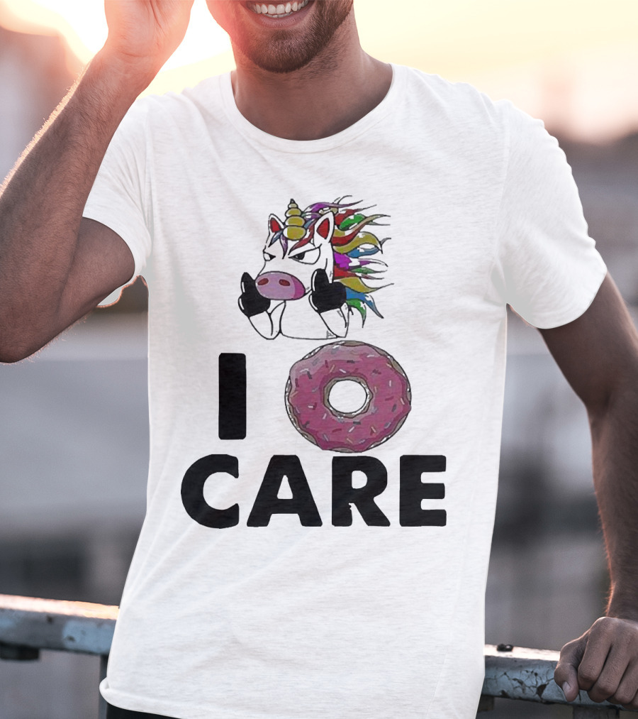 Unicorn Donut I Care Magic Rainbow Attitude T-Shirt