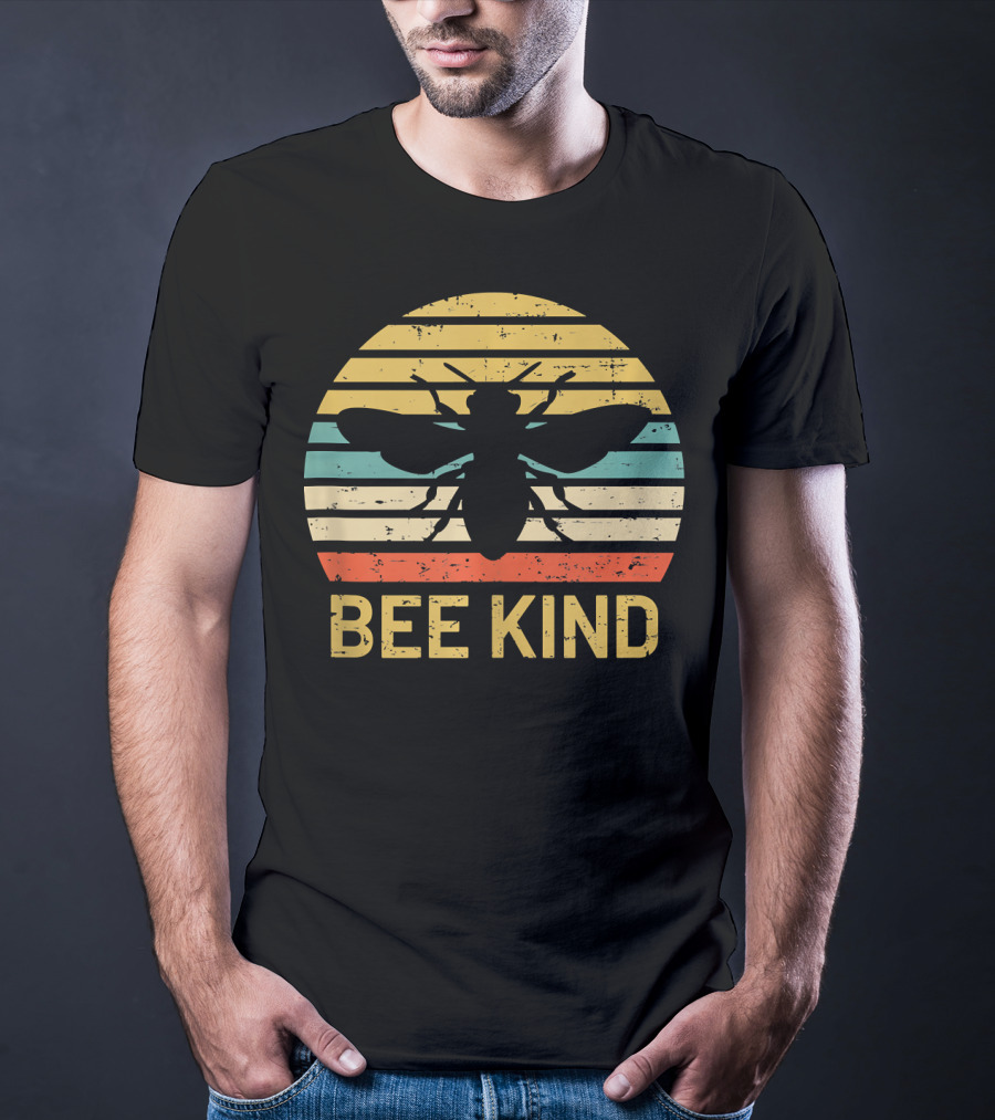 Bee Kind Vintage Style Honey Bee Silhouette Awareness T-Shirt