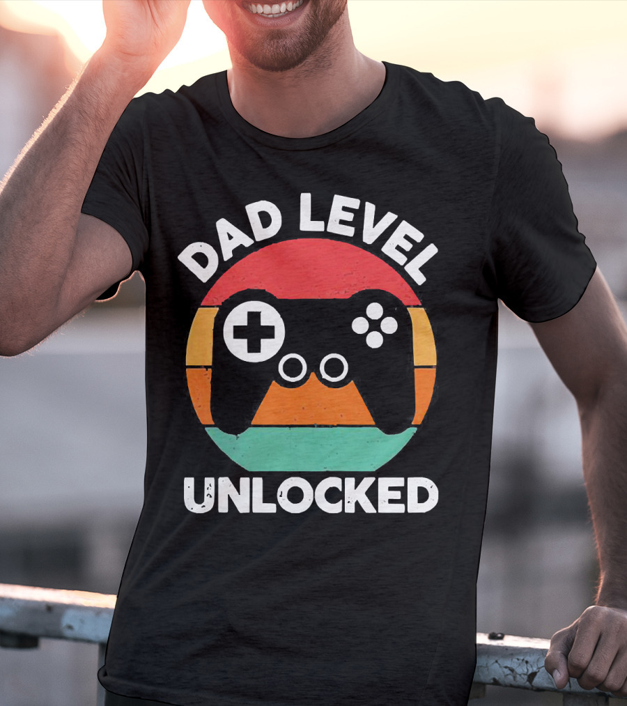 Dad Level Unlocked Vintage Version Gamer Control T-Shirt