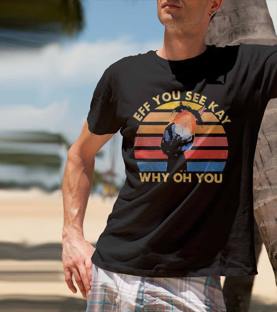 Eff You See Kay Why Oh You Donkey Retro Sunset T-Shirt