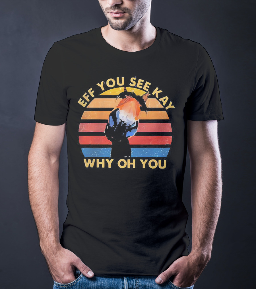 Eff You See Kay Why Oh You Donkey Retro Sunset T-Shirt