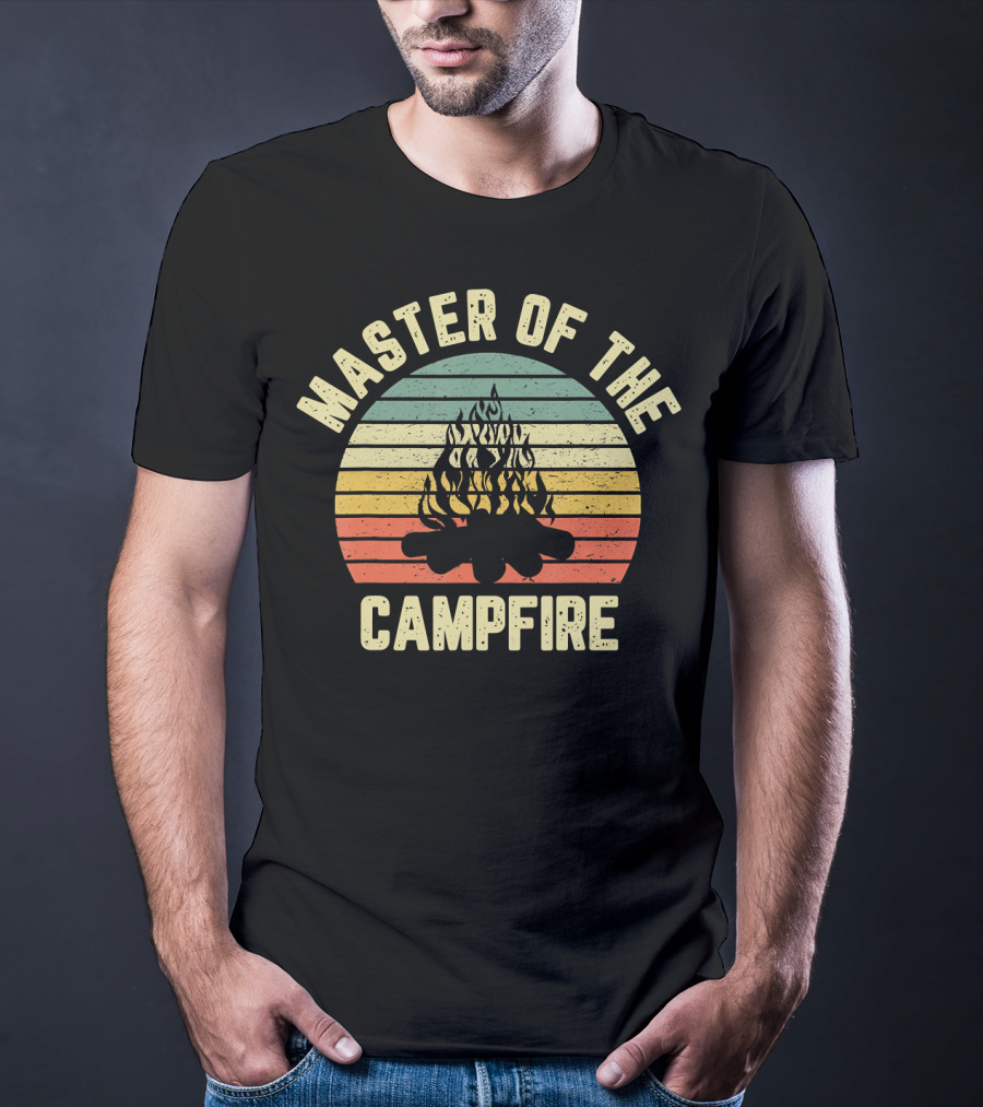 Master Of The Campfire Vintage Camper Retro Camping Fireside Expert T-Shirt