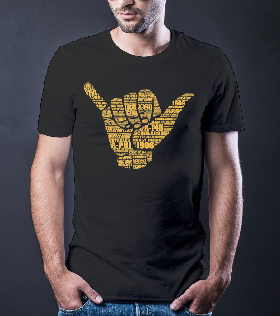 A-Phi 1906 Alpha Phi Hand Sign Scholarship Service Advocacy Outreach T-Shirt