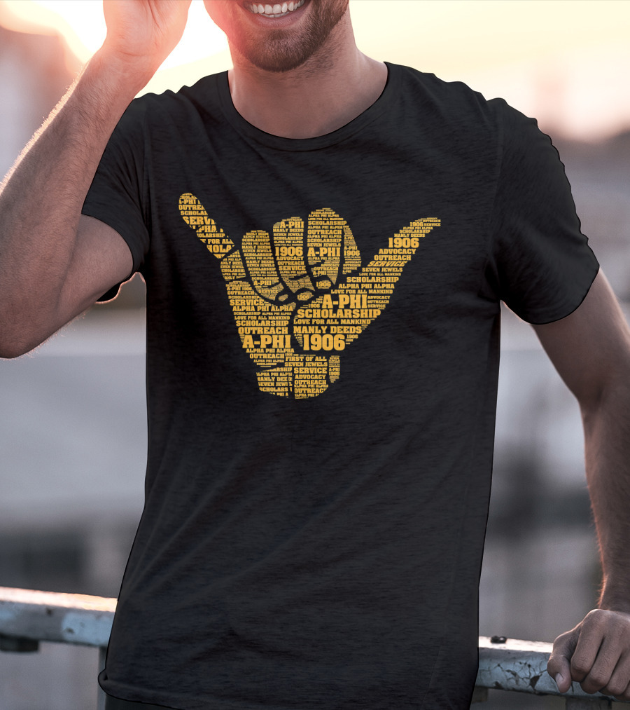 A-Phi 1906 Alpha Phi Hand Sign Scholarship Service Advocacy Outreach T-Shirt