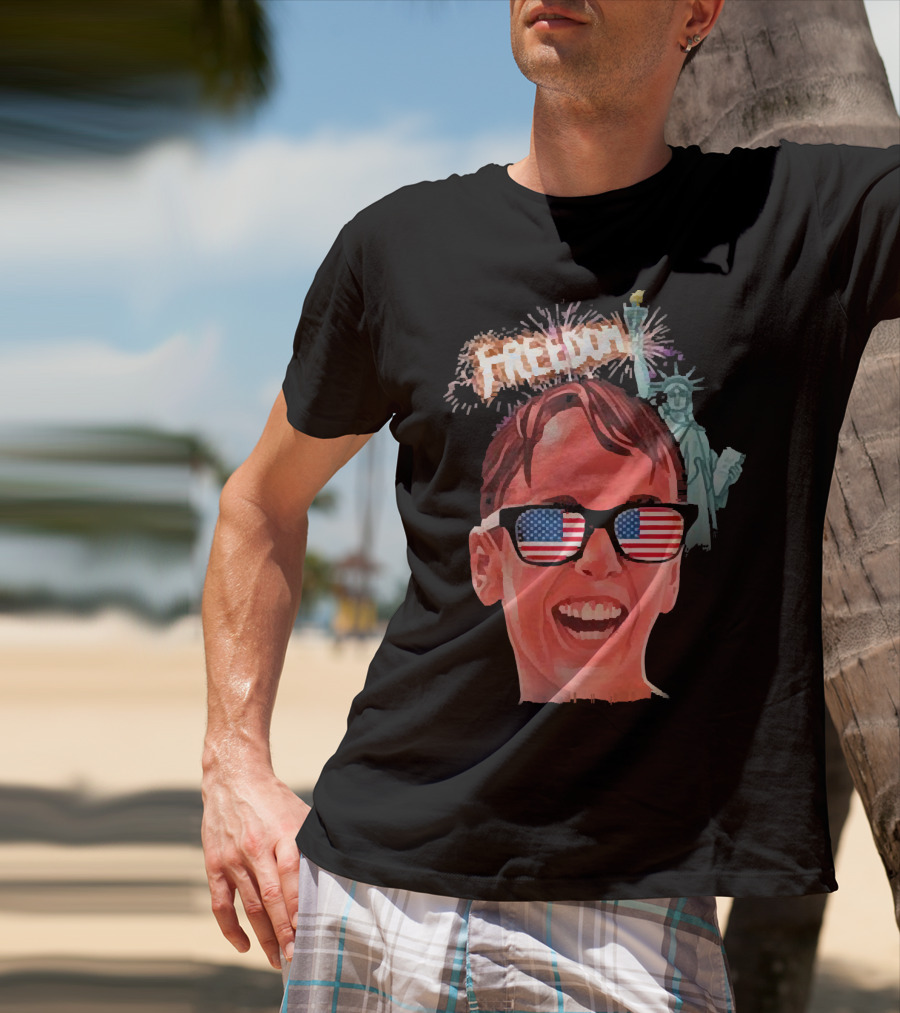 Michael Squints Palledorous Freedom USA Flag Statue Of Liberty T-Shirt