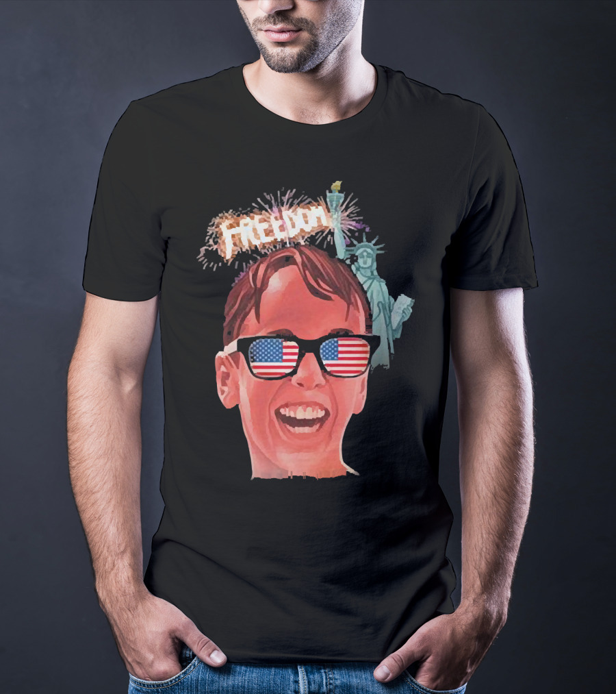 Michael Squints Palledorous Freedom USA Flag Statue Of Liberty T-Shirt