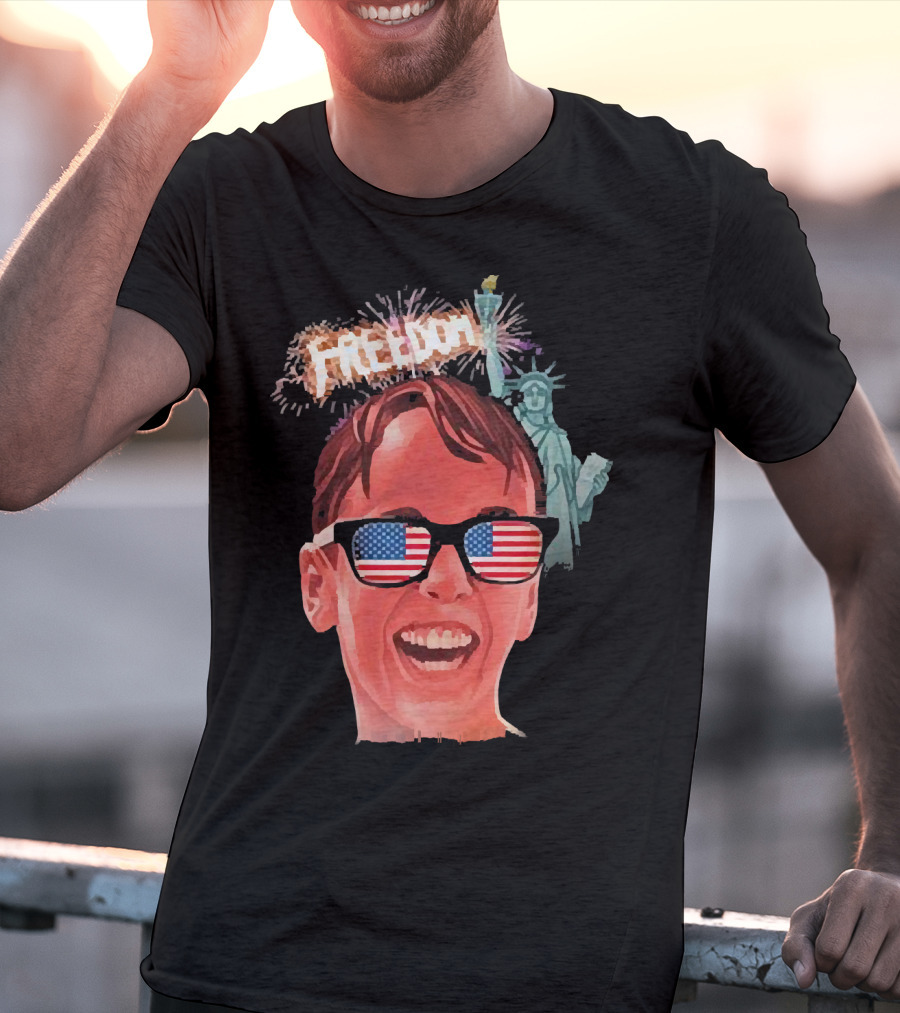 Michael Squints Palledorous Freedom USA Flag Statue Of Liberty T-Shirt