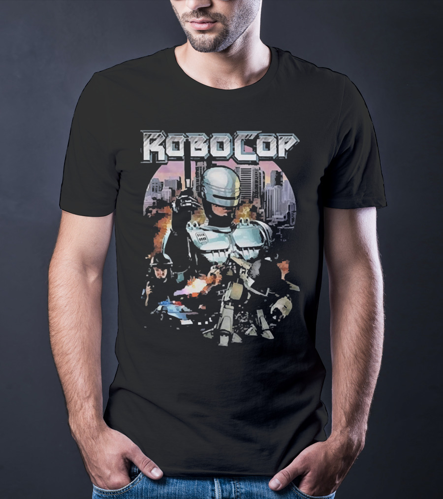 Robocop Explosive Urban Justice Scene T-Shirt