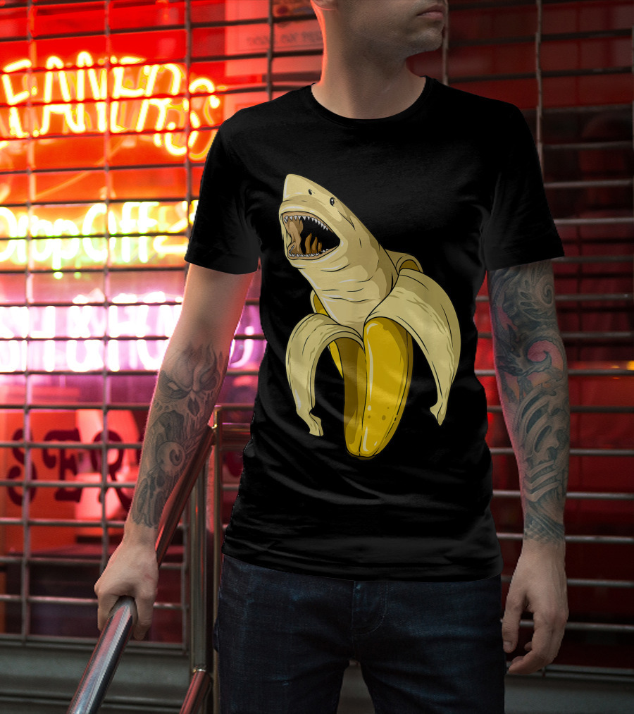 Banana Shark Banana Themed Shark Themed Party Banana Shark T-Shirt