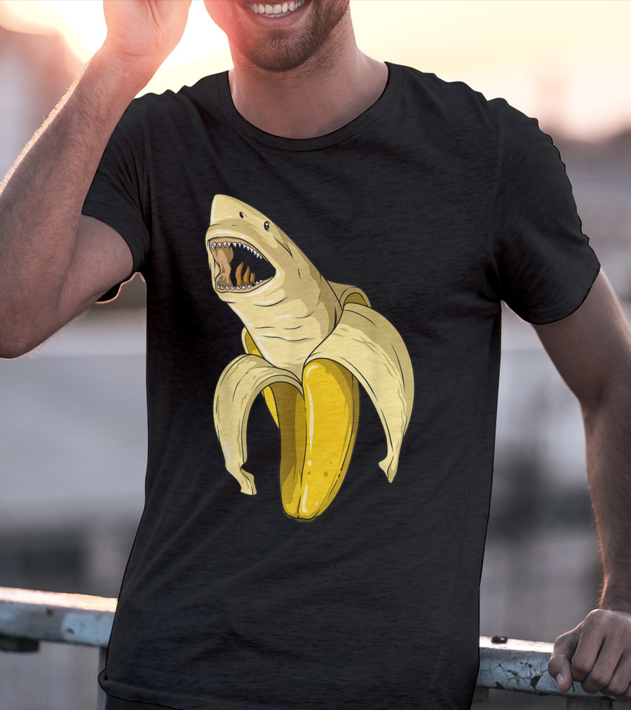 Banana Shark Banana Themed Shark Themed Party Banana Shark T-Shirt