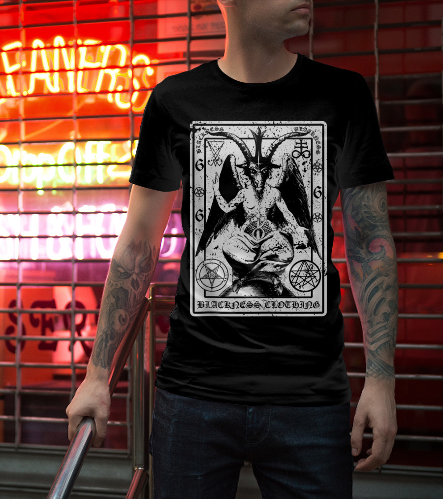Blackness Clothing Baphome Satanic Dark Art Evil 666 Luzifer T-Shirt