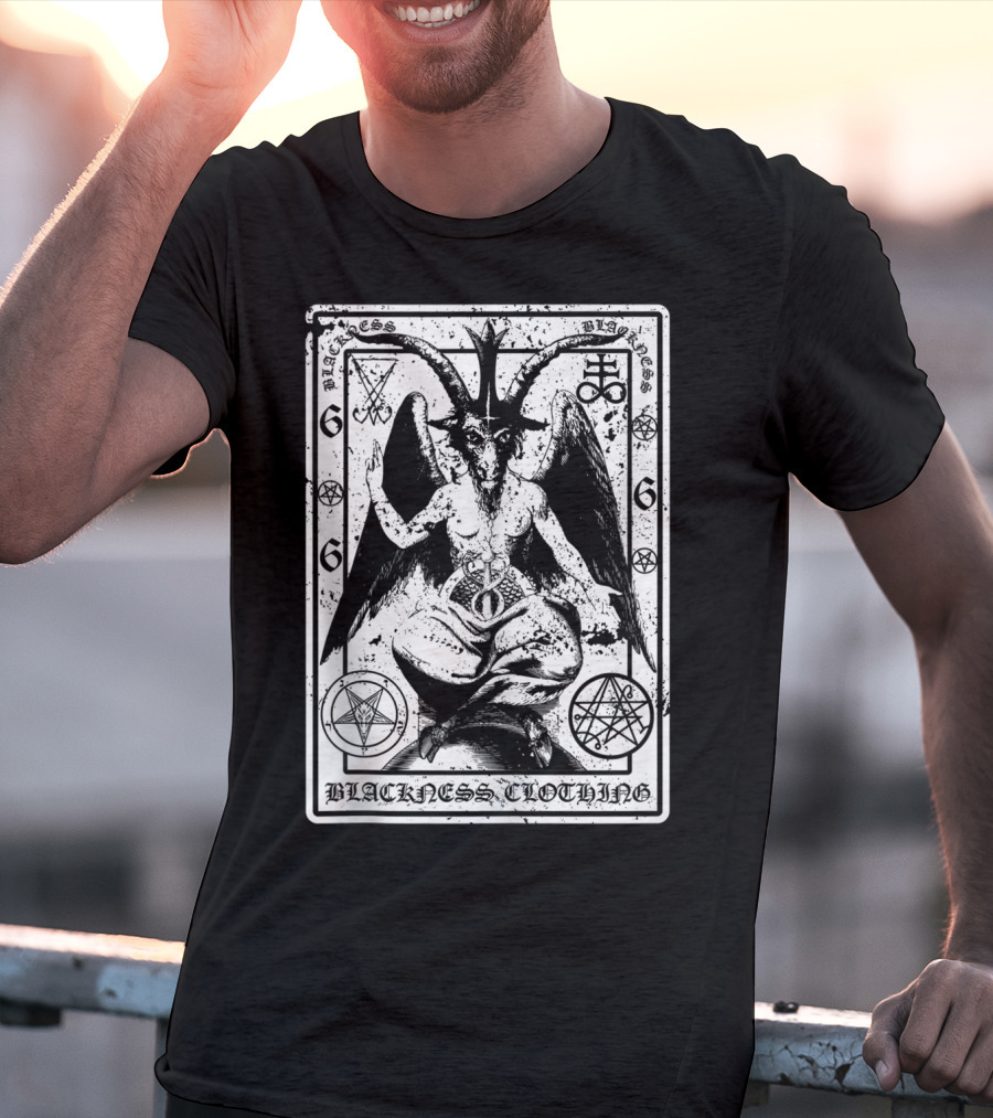Blackness Clothing Baphome Satanic Dark Art Evil 666 Luzifer T-Shirt