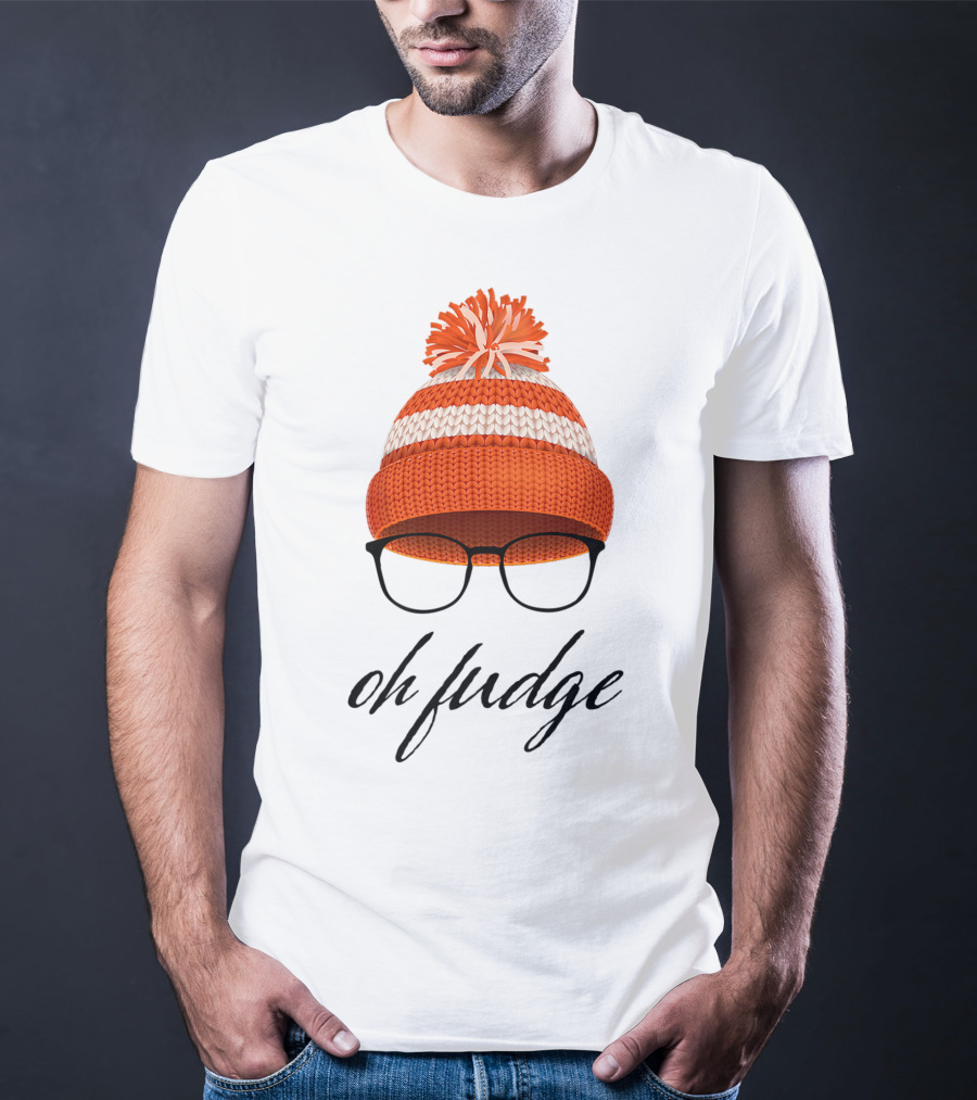 Oh Fudge Christmas Movie Orange Hat And Glasses T-Shirt