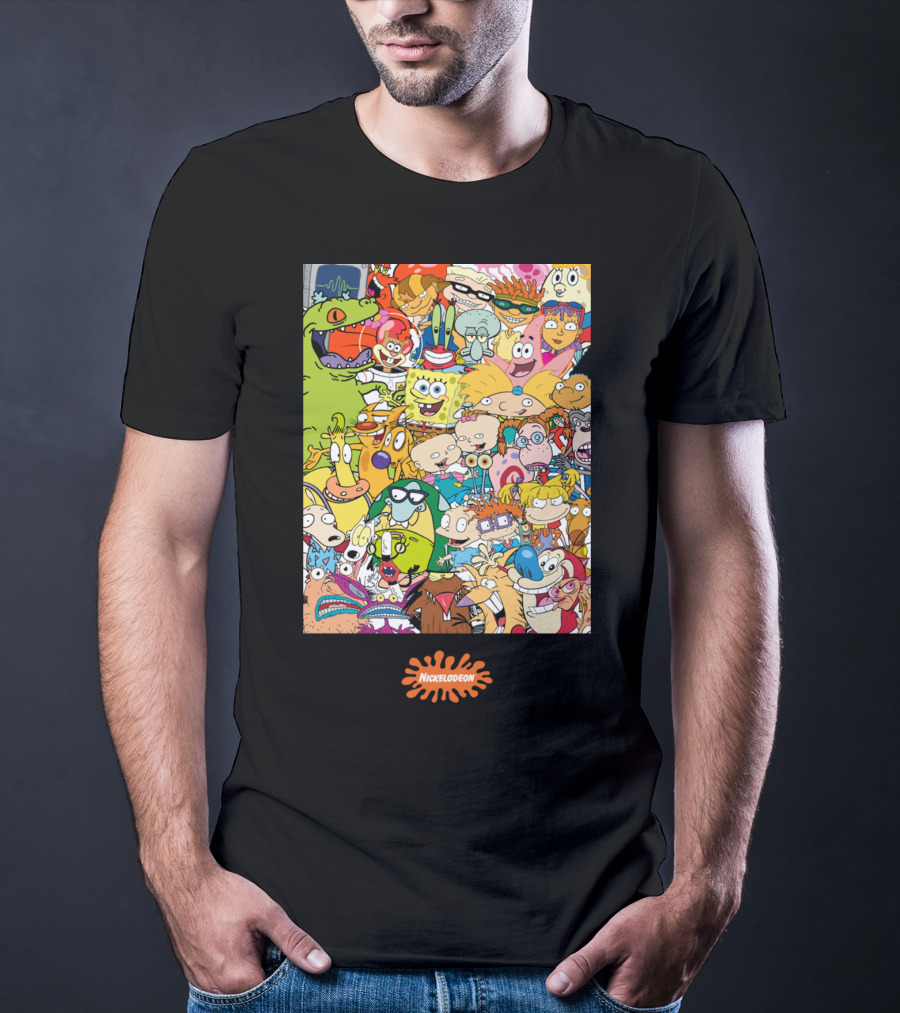 Nickelodeon 90s Cartoon Characters Compilation Group Shot T-Shirt