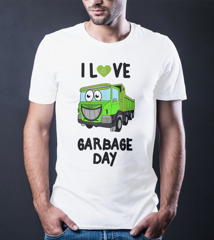 I Love Garbage Day Vintage Style Cartoon Garbage Truck T-Shirt