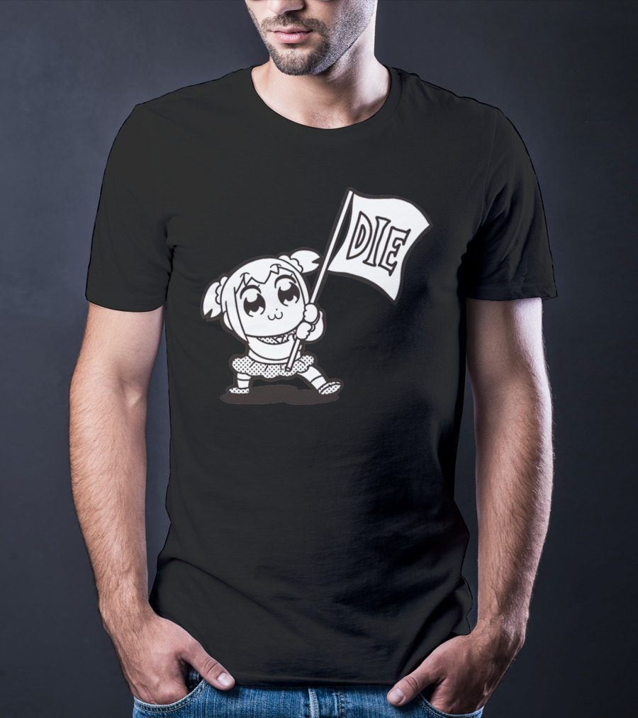 Pop Team Epic Popuko Holding Die Banner T-Shirt