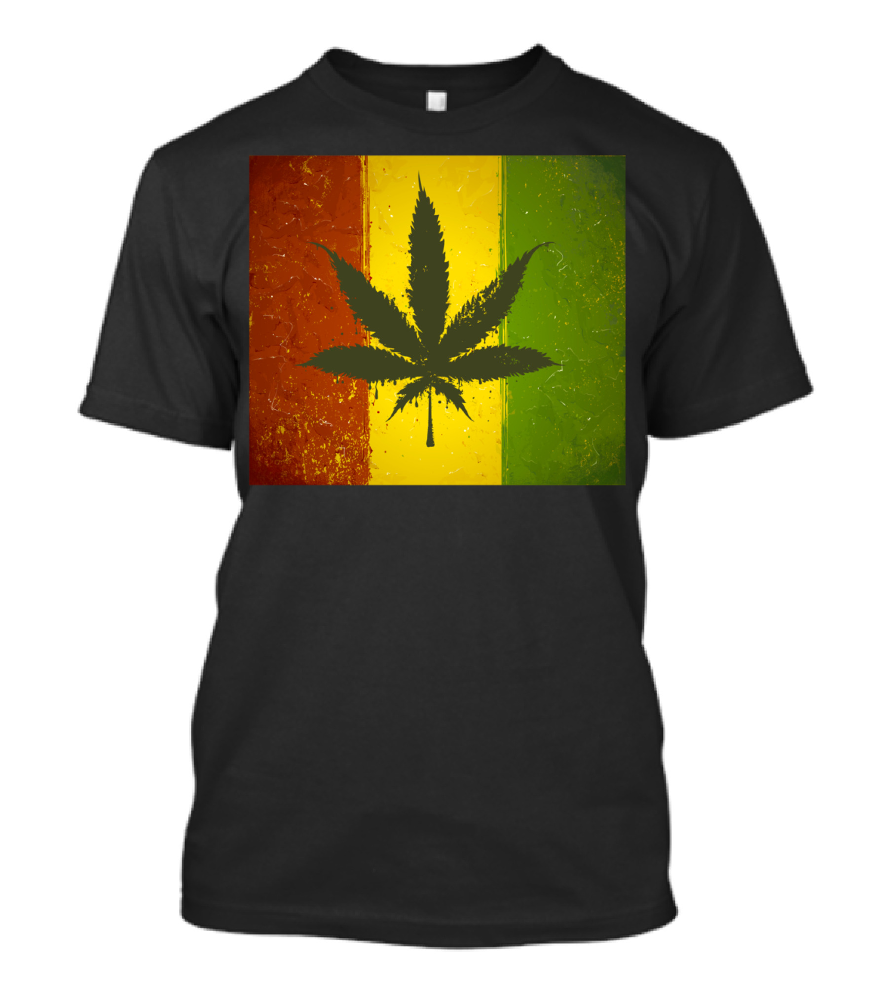 Rasta Jamaican Marijuana Leaf Legalized Pot Flag T-Shirt