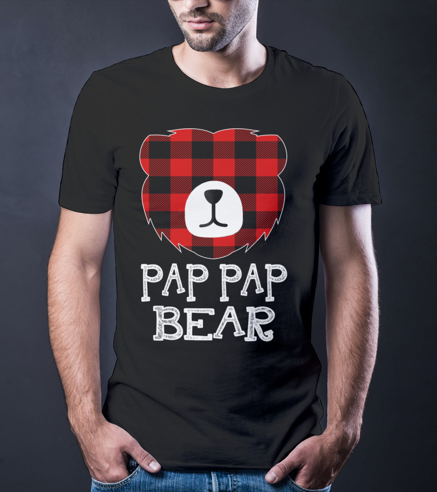Pap Pap Bear Red Plaid Buffalo T-Shirt